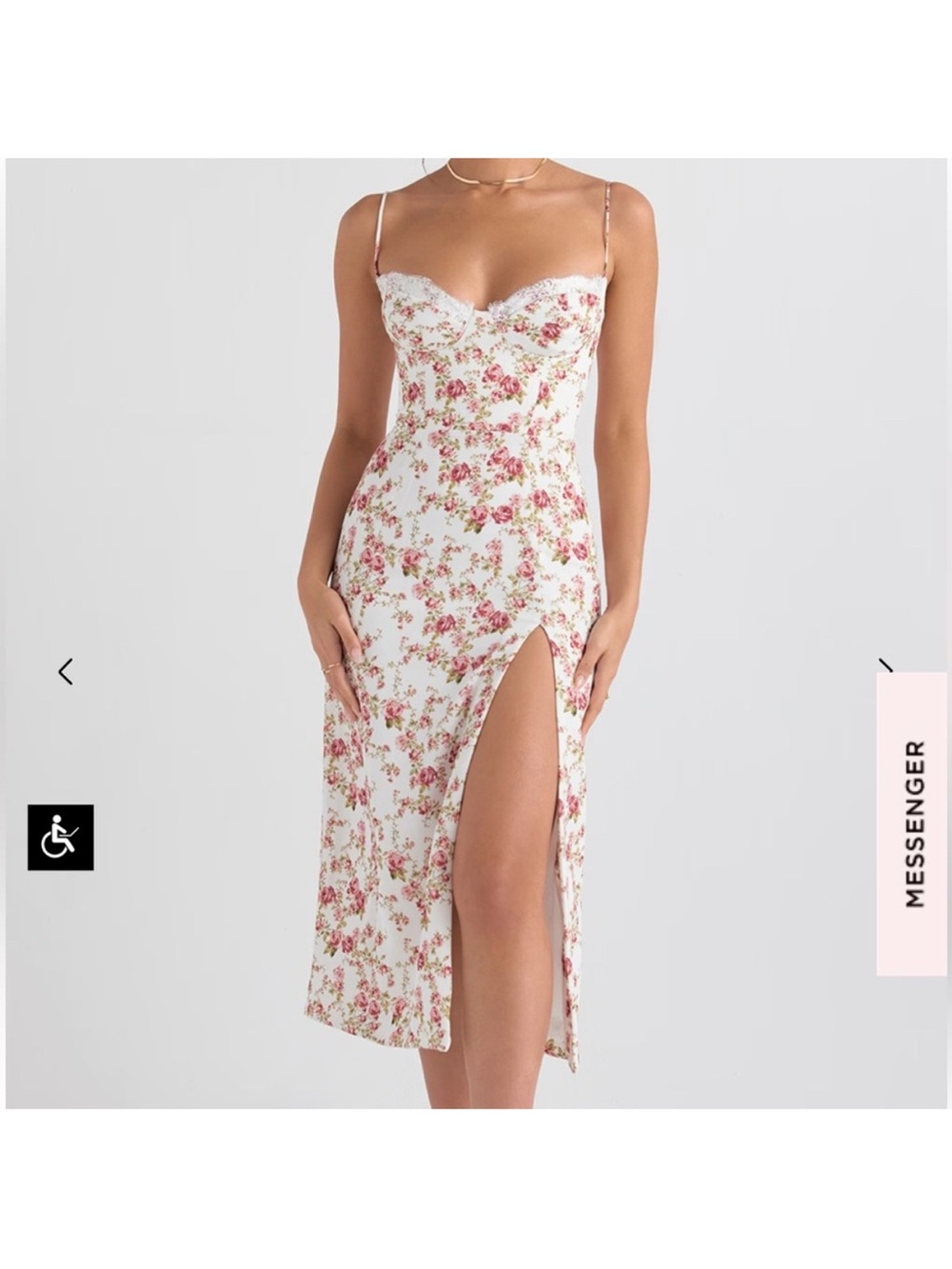Charlotte rose print corset midi dress